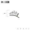 IMPLANT GRADE TITANIUM THREADLESS PUSH IN CZ BAGUETTE ARCH TOP PART